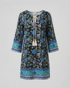 Kurzes Tunika Kleid Damen Floral