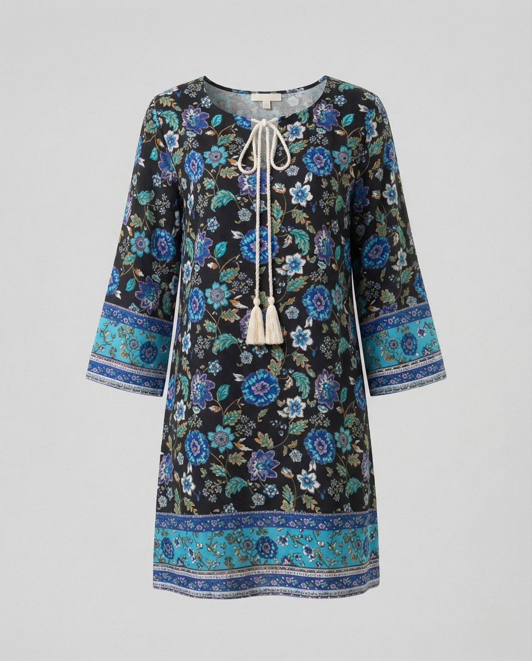 Kurzes Tunika Kleid Damen Floral