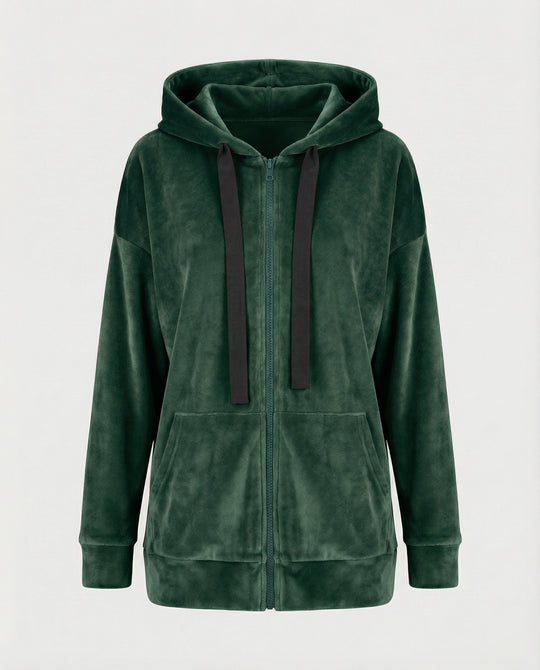 Freizeitkleidung Damen Velours Kapuzenjacke