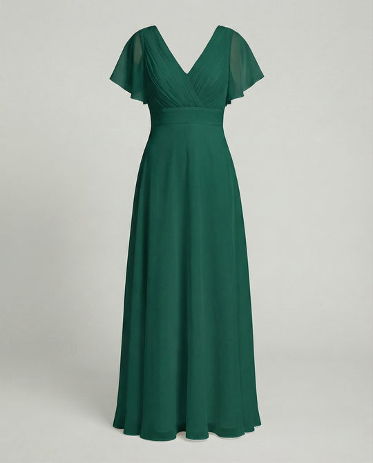 Damen Maxikleid Chiffon elegant plissiert