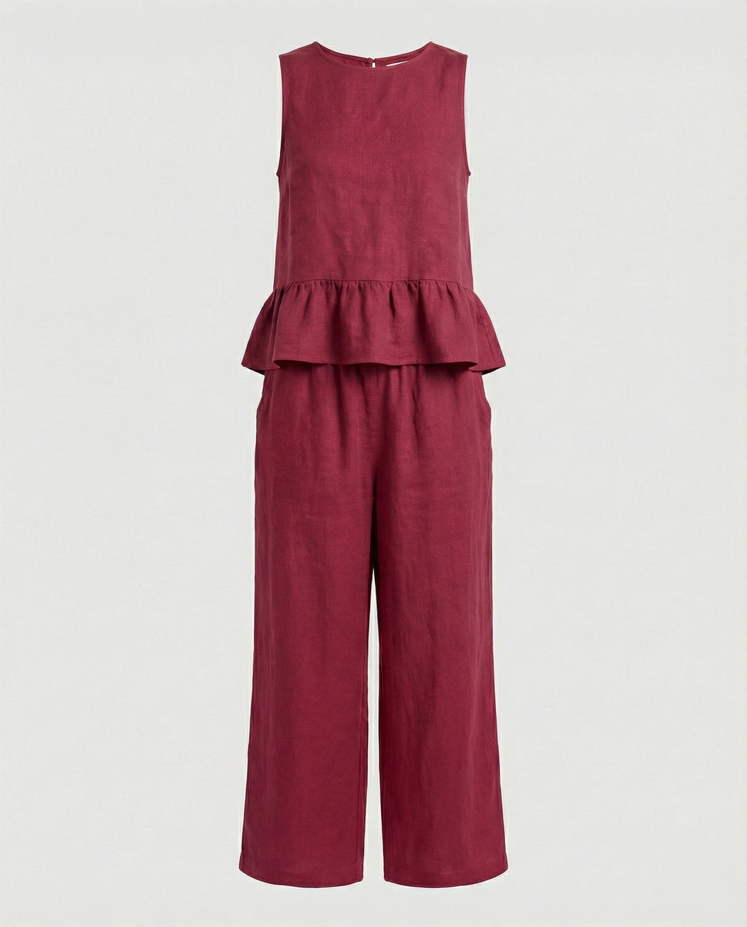 Damen Zweiteiler Set Volanttop & Palazzohose