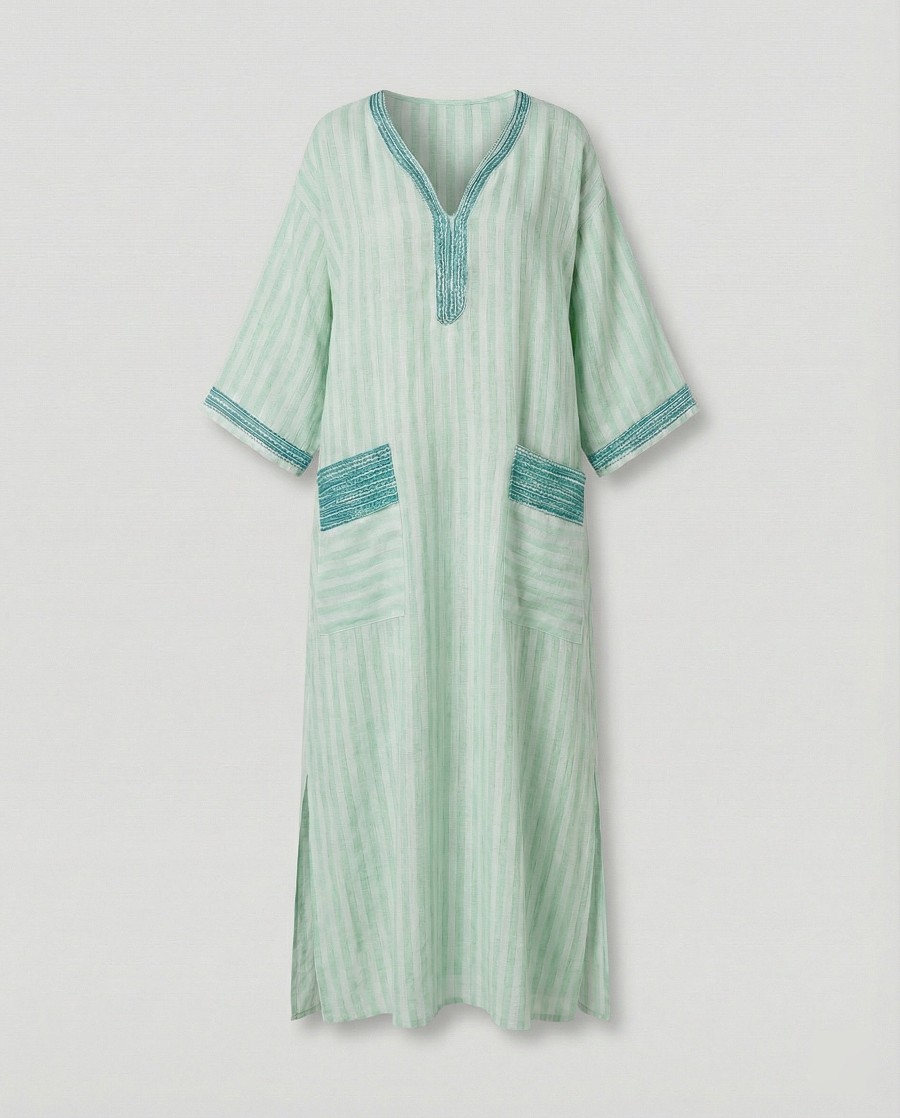 Leinen Kaftan Maxikleid Damen