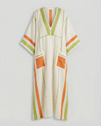 Leinen Kaftan Maxikleid Damen