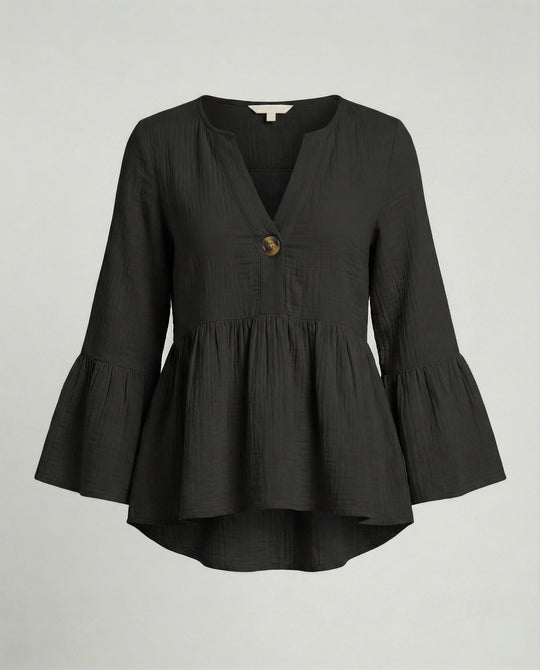 Bluse Damen Babydoll Baumwolle