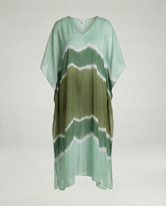 Damen Kaftan Kleid Chiffon V-Ausschnitt