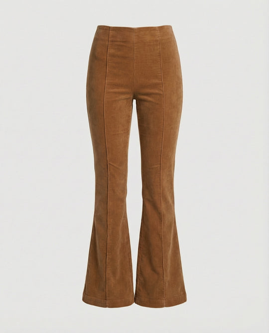 Damen Flared Cord-Hose mit hohem Bund und weichem Material R&B