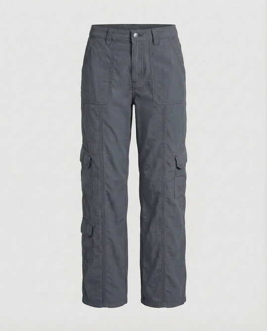 Damen Tief sitzende Cargohose Ziernähte