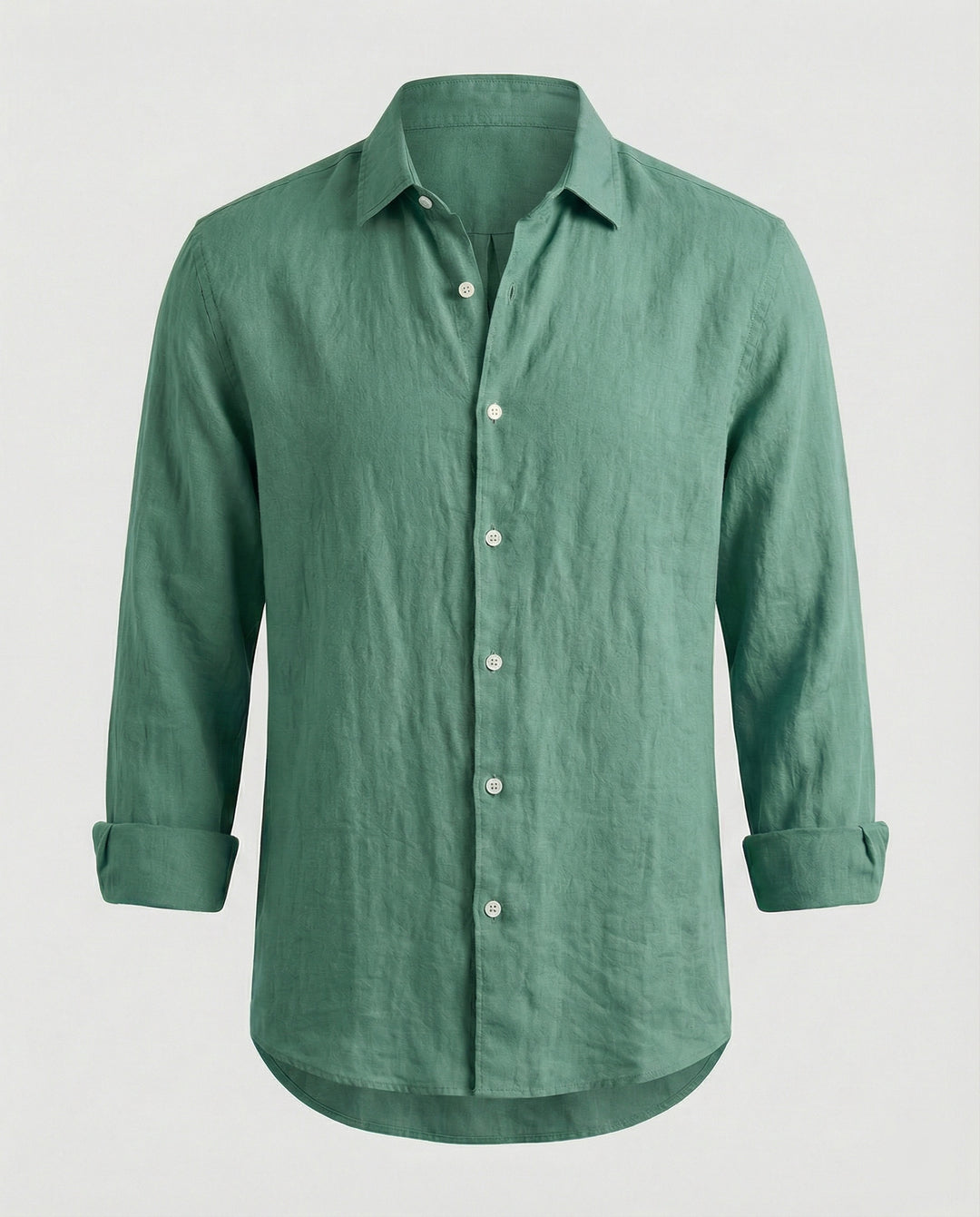 Herren Leinenhemd Herren Stehkragen