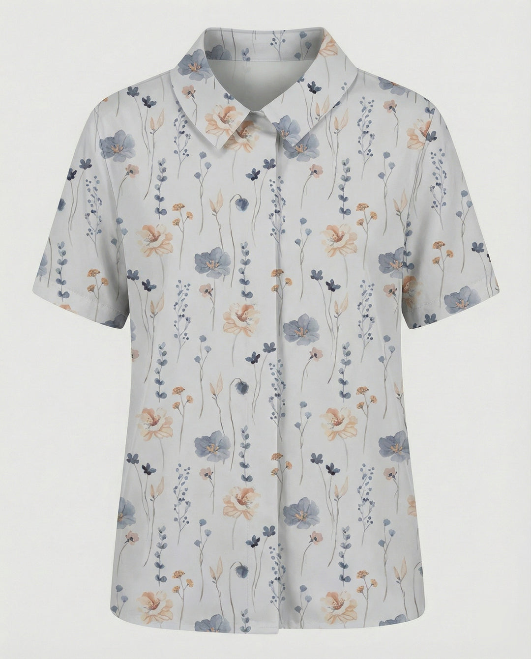 Damen Bluse Leinen Peter Pan Kragen