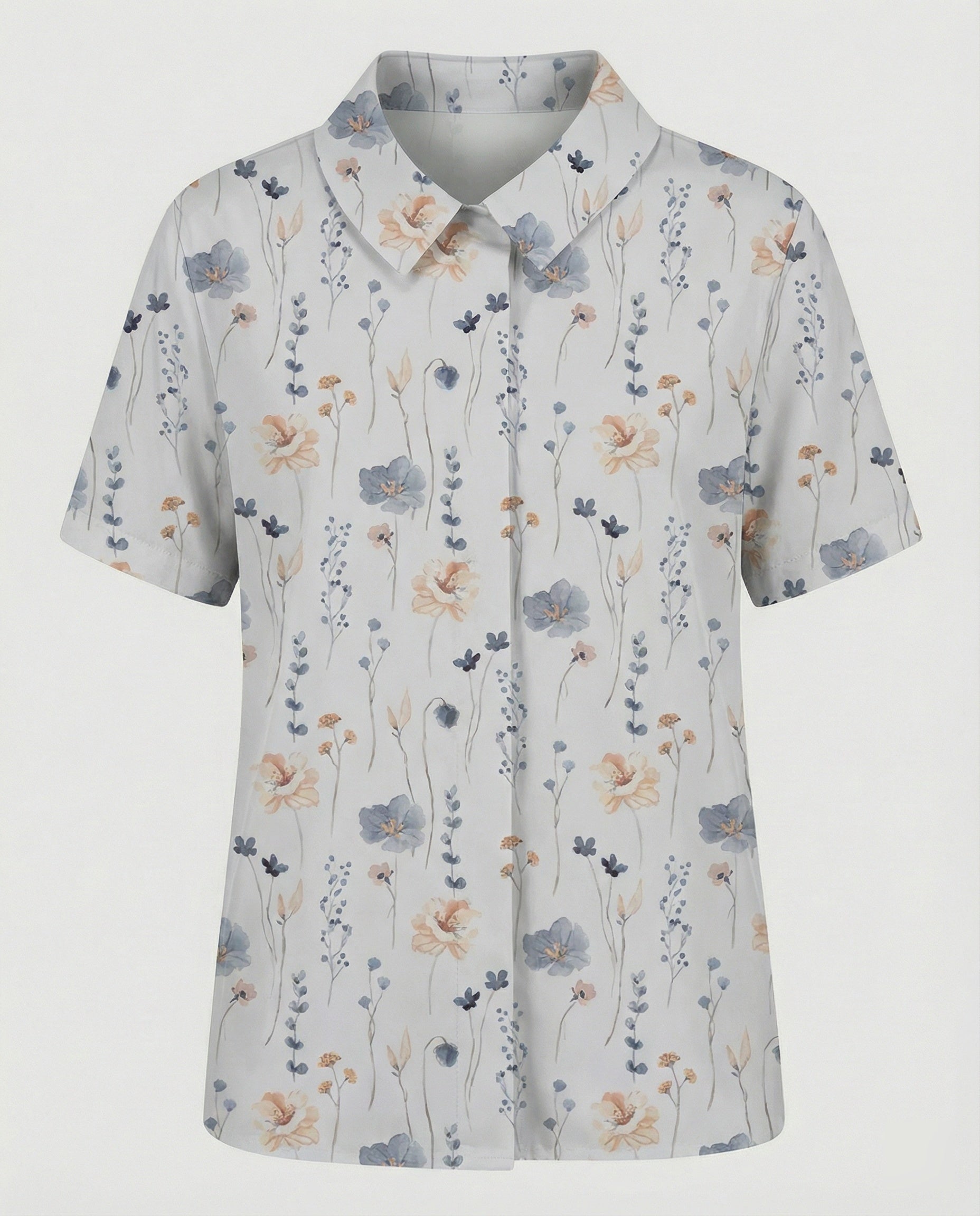 Damen Bluse Leinen Peter Pan Kragen