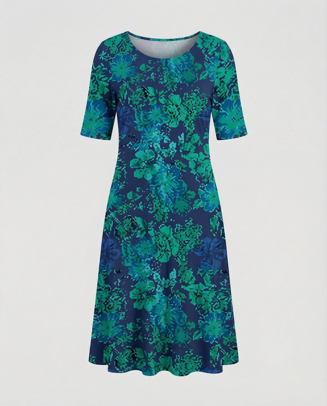 Damen Midikleid A-Linie Freizeitkleid