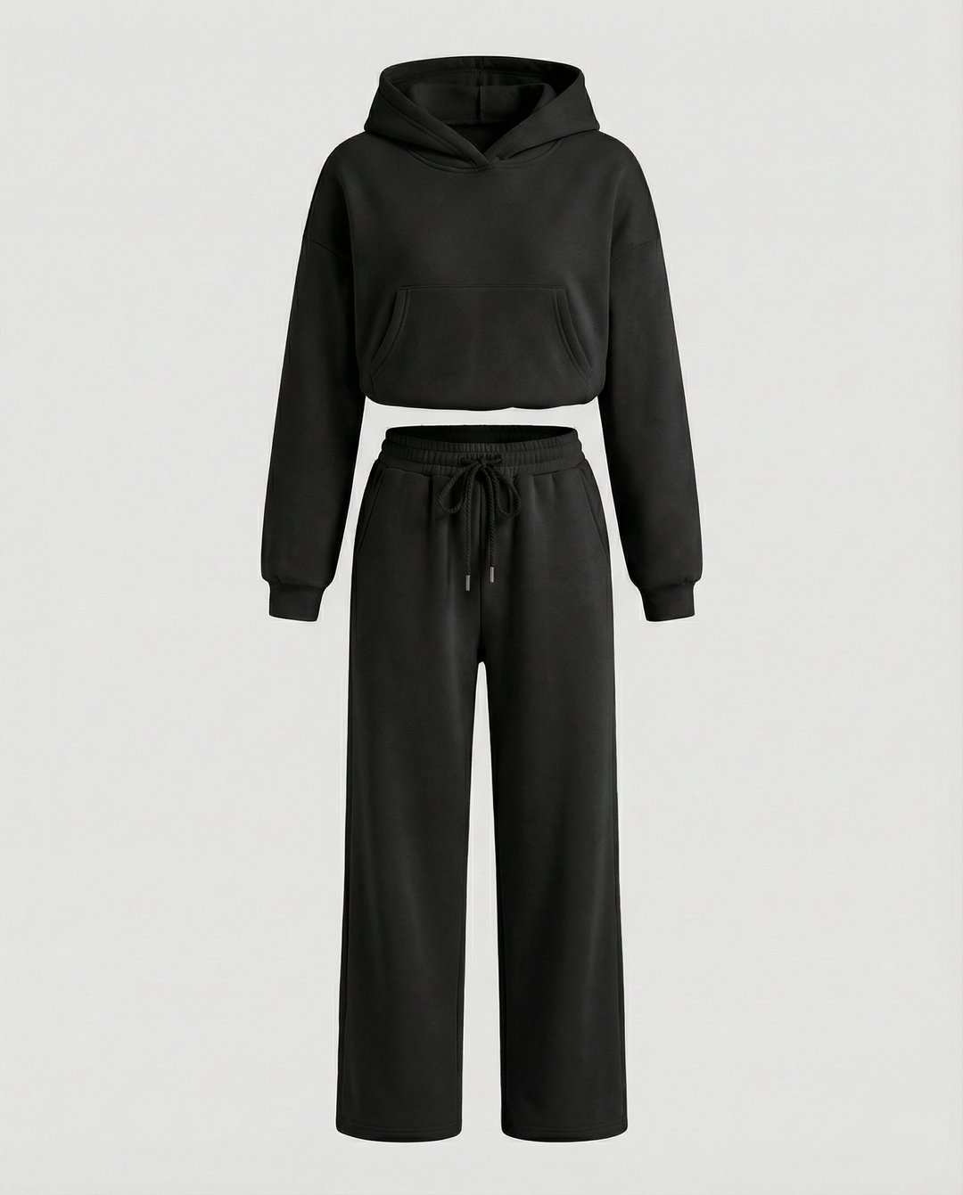 Damen Sweat-Set mit lässigem Schnitt und hohem Kragen R&B