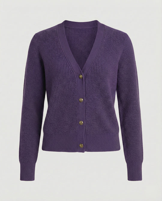 Damen Cardigan mit V-Ausschnitt und Knöpfen