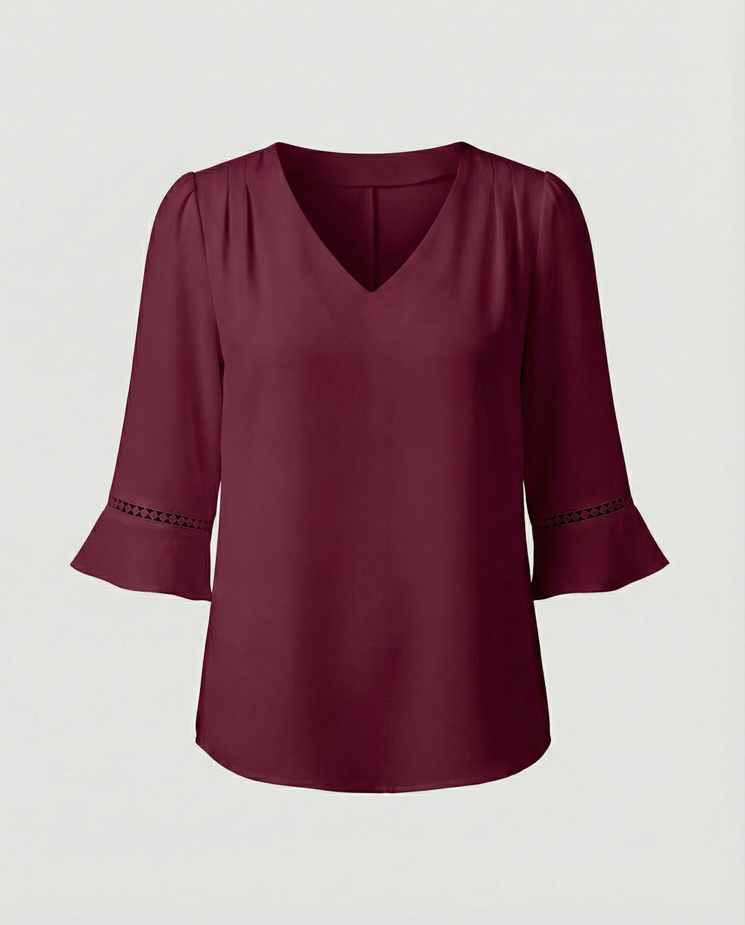 Damen Blusentop Damen V-Ausschnitt Crêpe