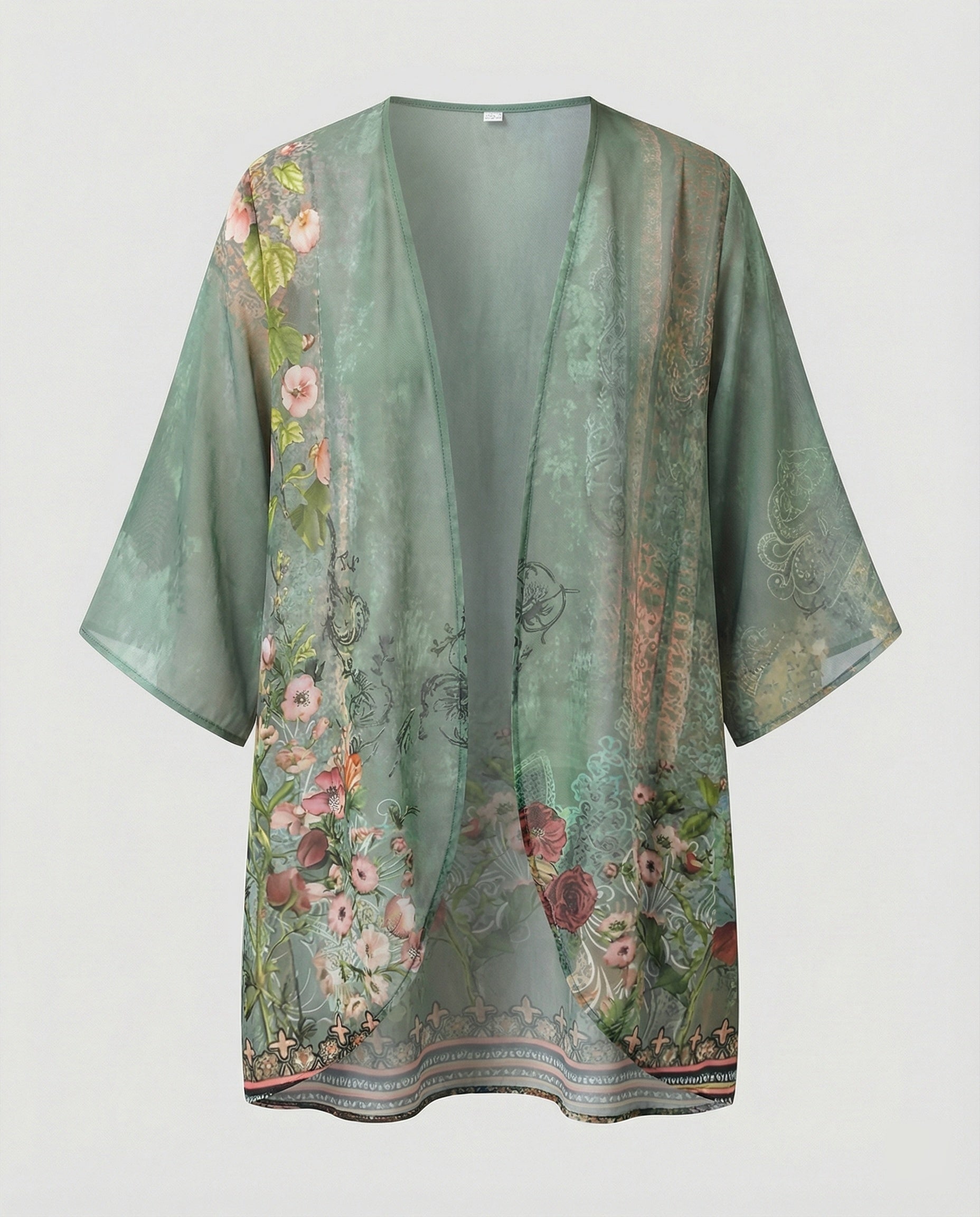 Offener Kimono Damen Floral