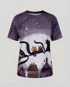 Kurzarmshirt Totenkopf Print Damen