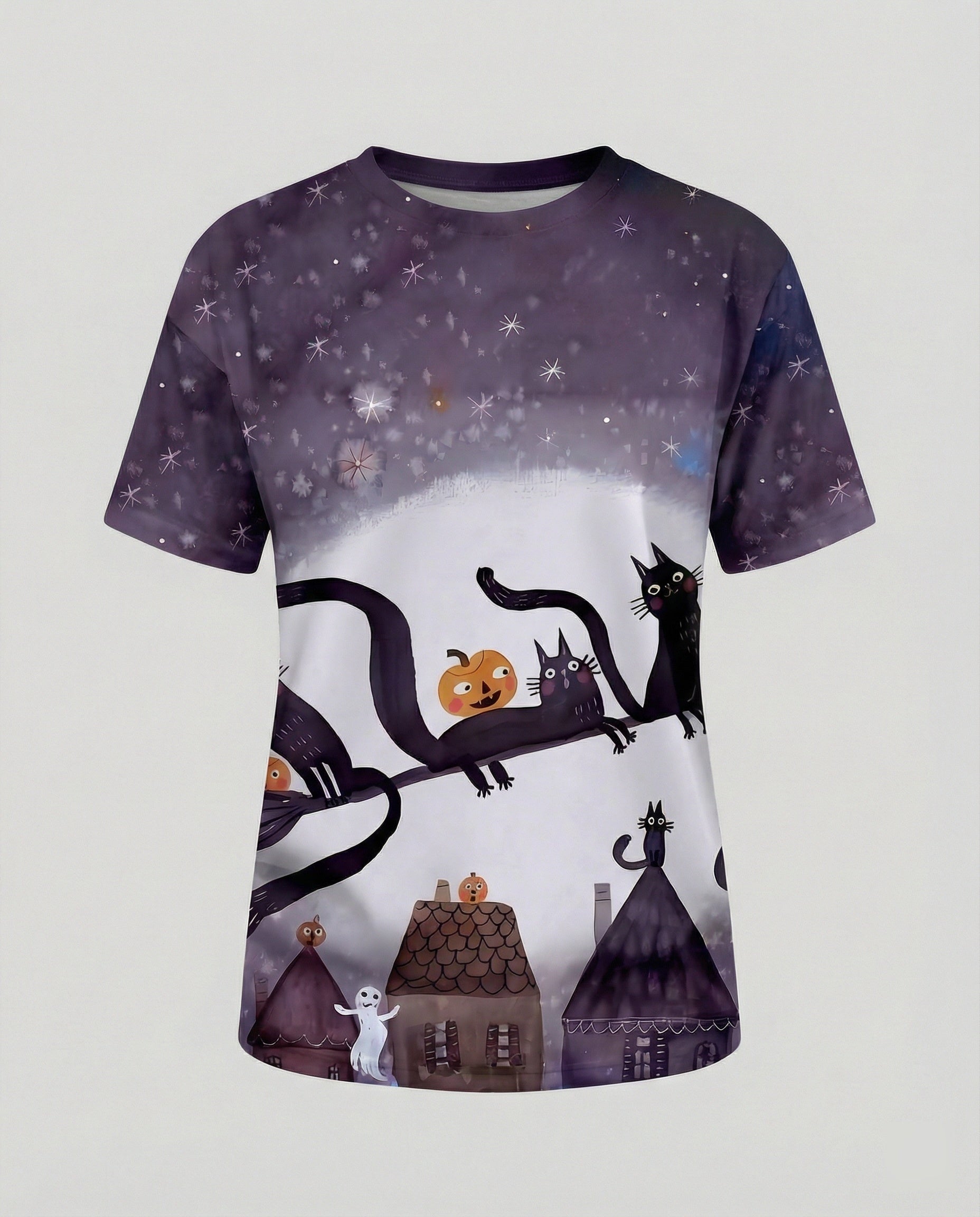 Kurzarmshirt Totenkopf Print Damen