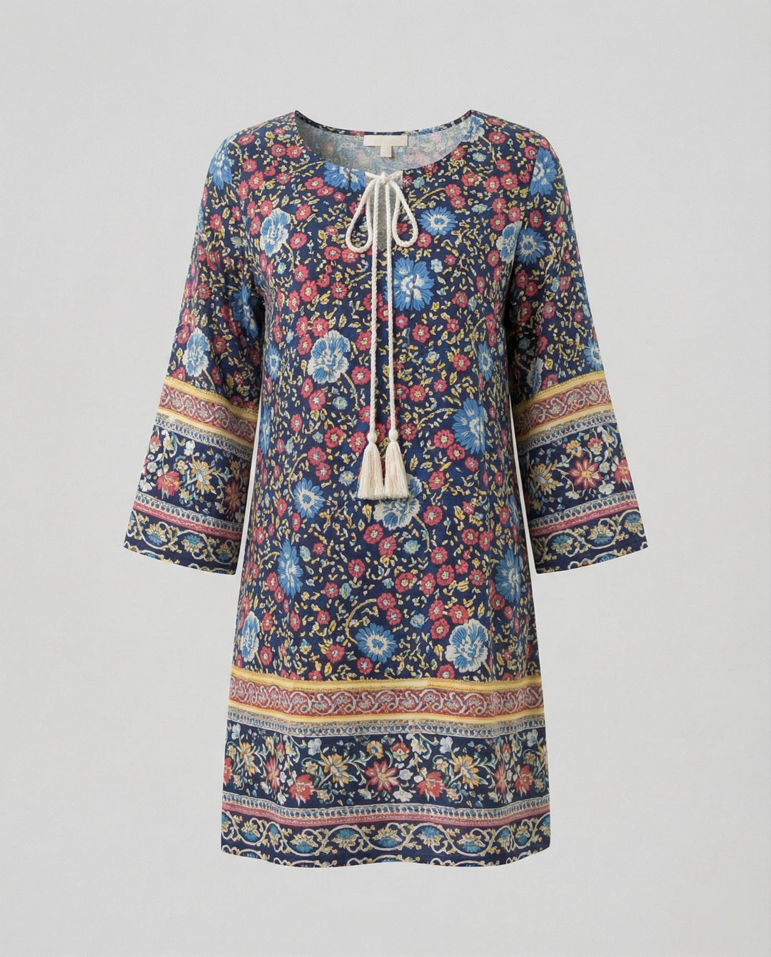 Kurzes Tunika Kleid Damen Floral