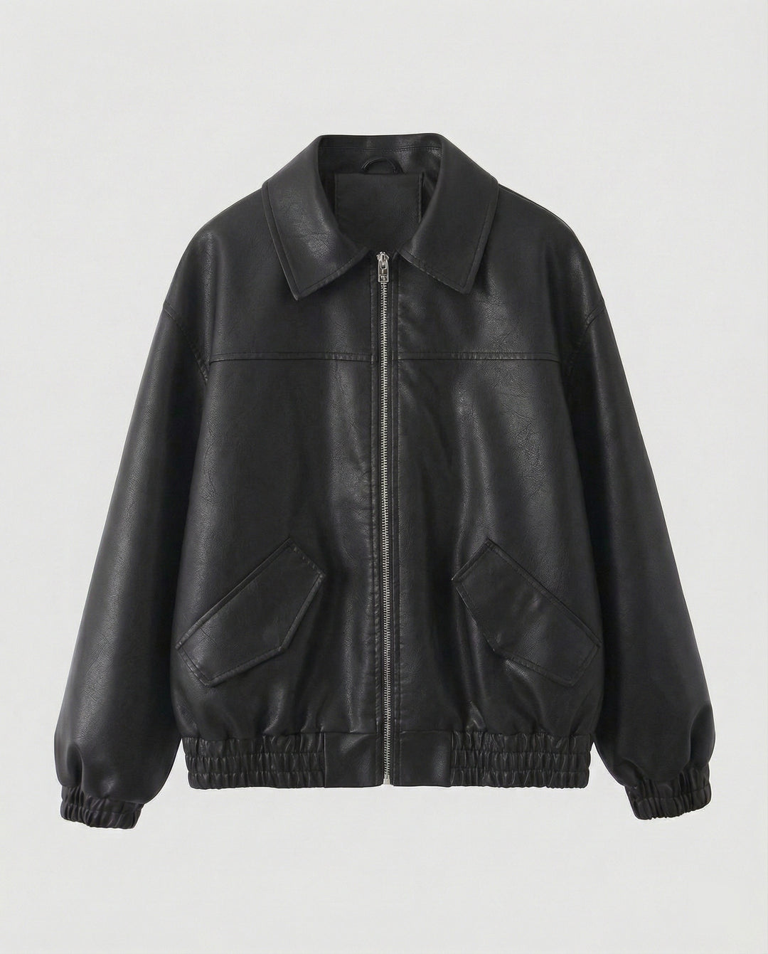 Damen Metallic Kunstlederjacke
