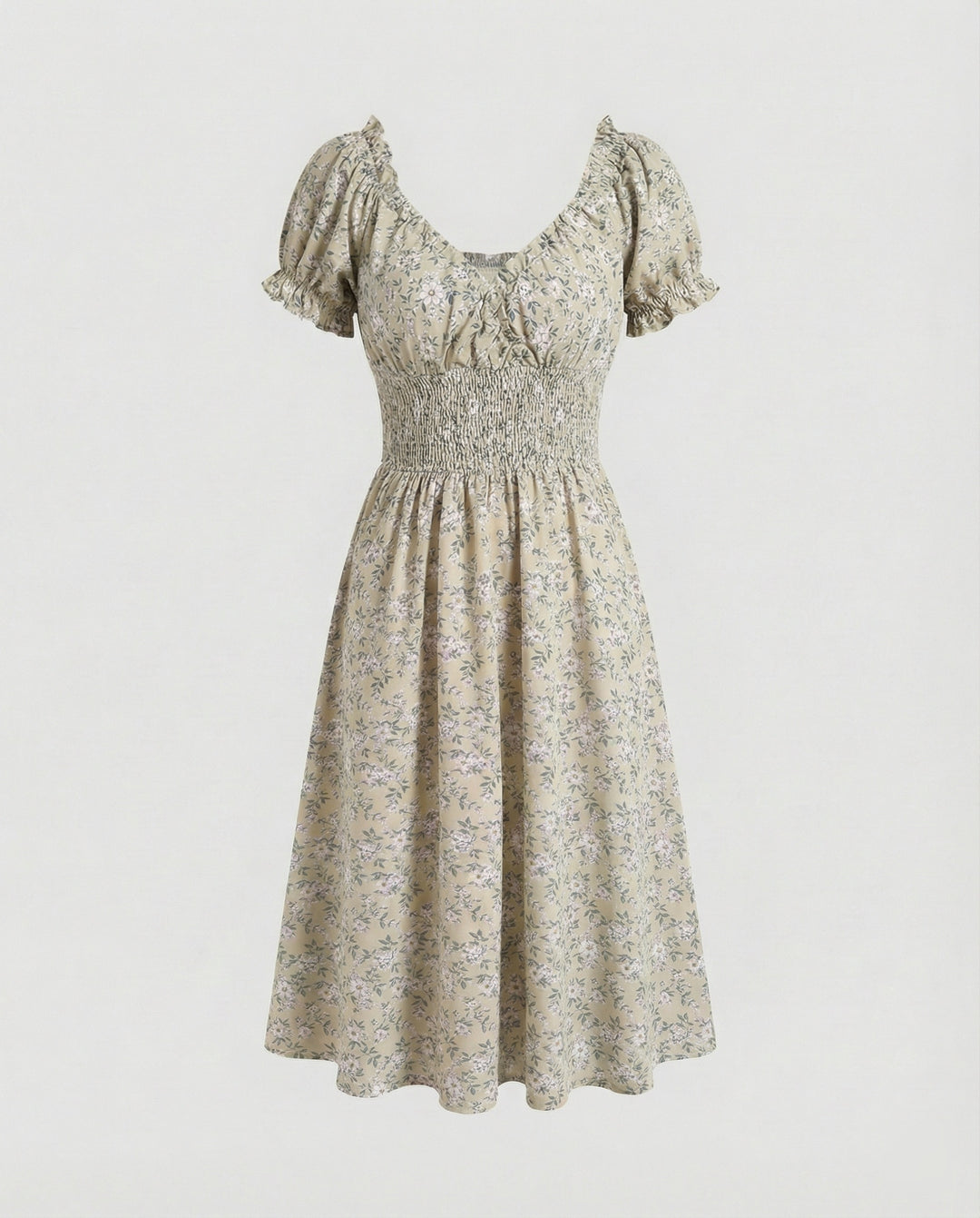 Damen Blumenkleid Sommer knielang