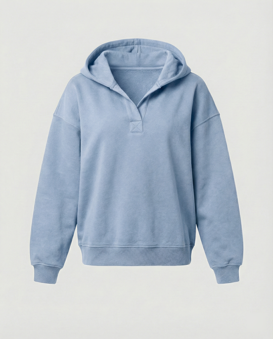 Damen Oversized Kapuzensweatshirt mit lässigem Stehkragen und langen Ärmeln R&B
