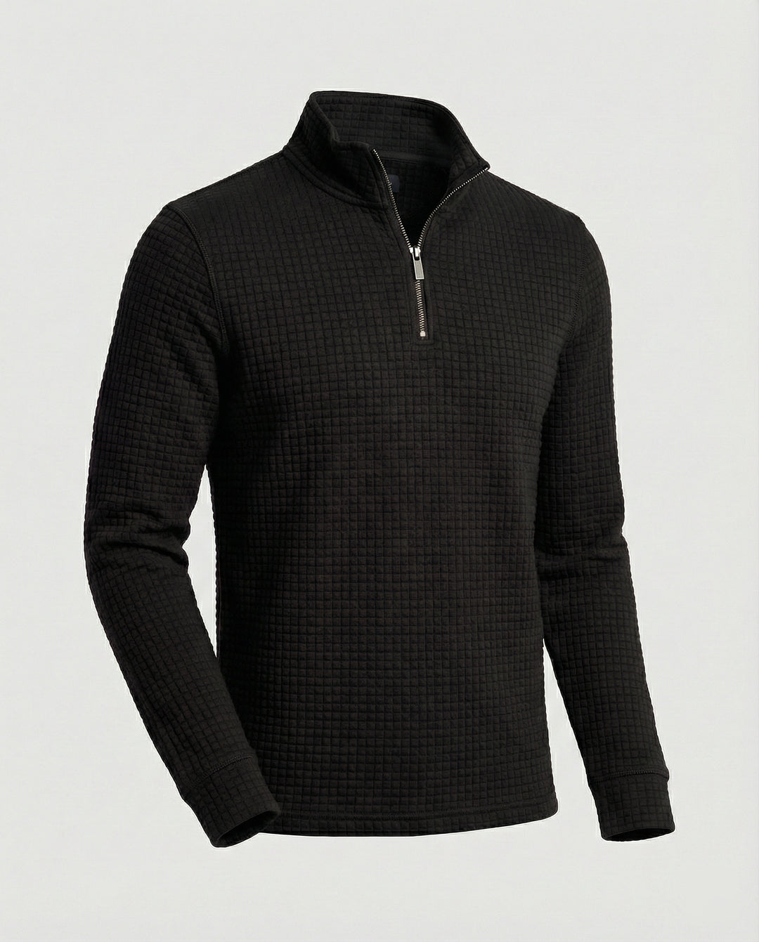 Herren funktionales Langarmshirt mit modernem Stehkragen und Reißverschluss R&B