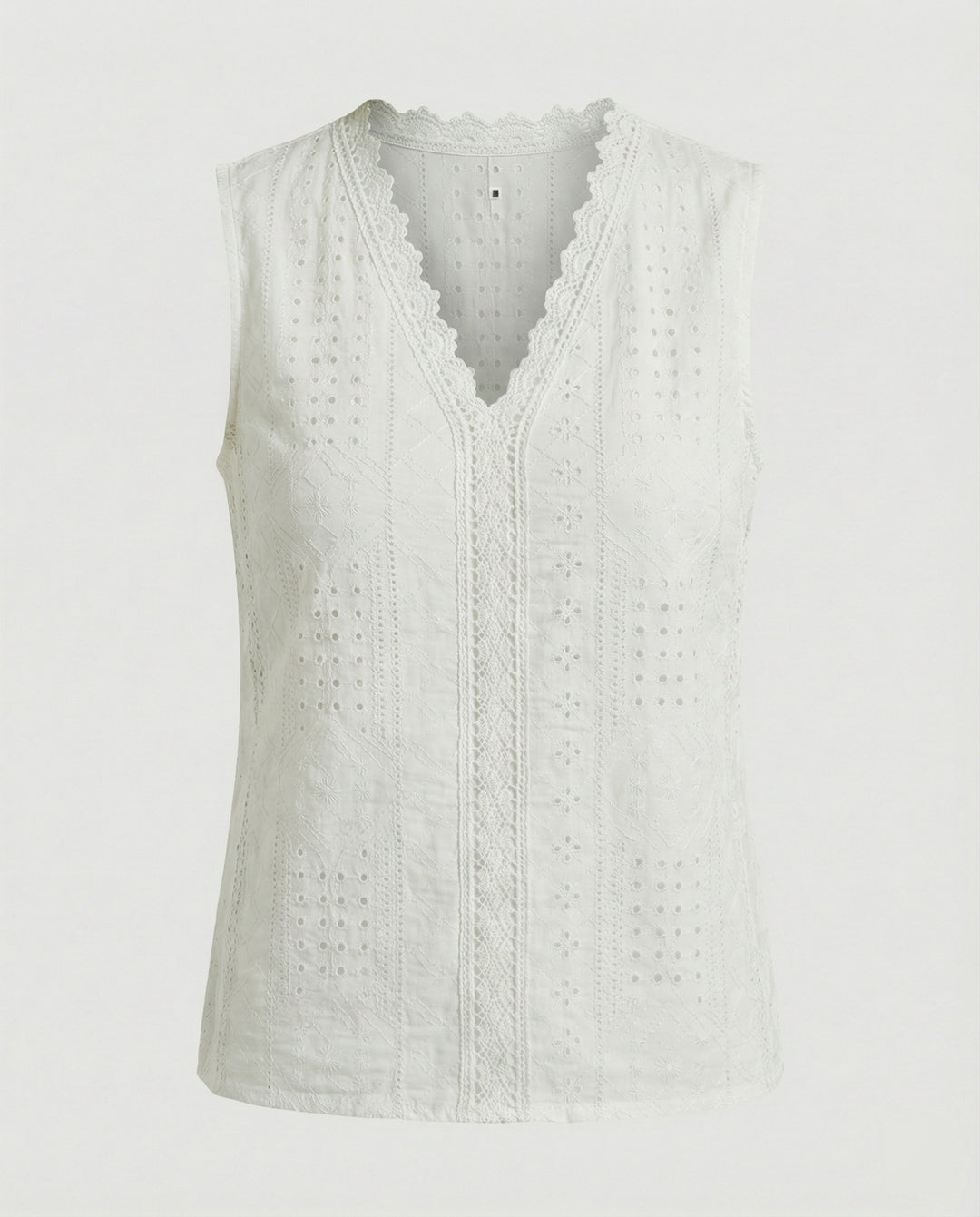 Damen Baumwolltop mit Lochstickerei R&B