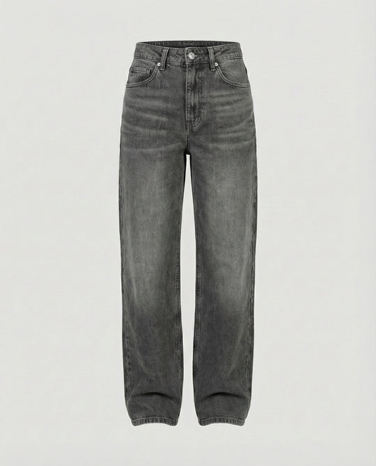Damen Jeans weit High Waist Used