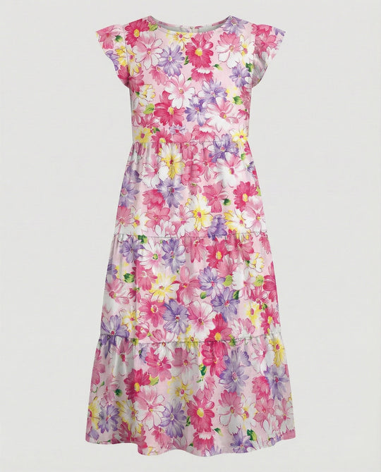 Damen Sommerkleid knielang mit Volant