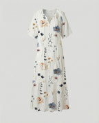 Boho Maxikleid Damen Kordelzug