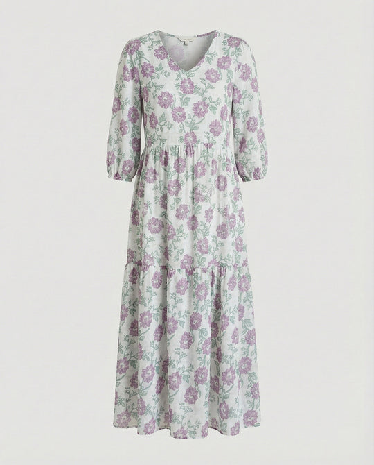 Damen Midikleid Sommer Stufenrock