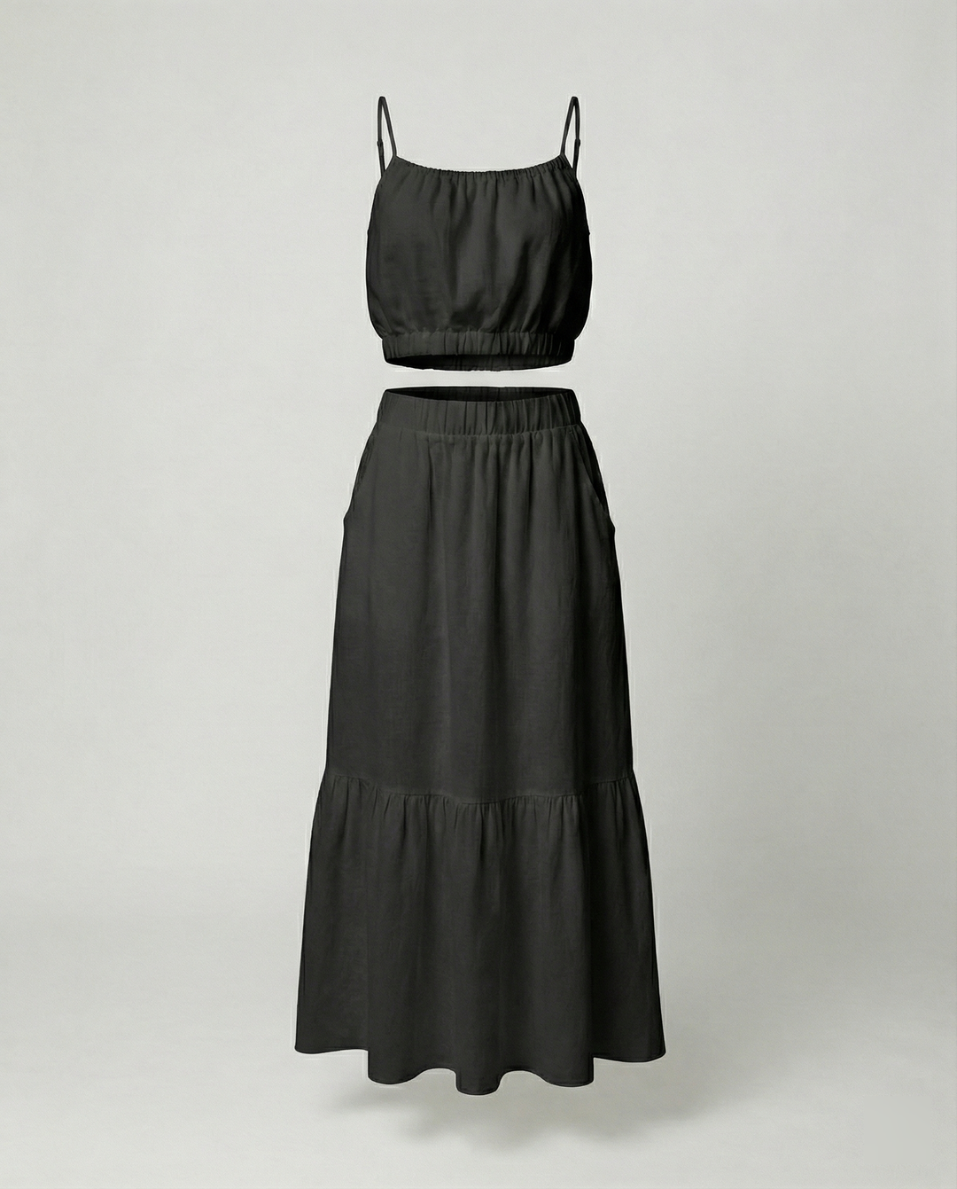 Damen Sommerliches Zweiteiler-Kleid mit fließendem Schnitt und praktischen Taschen R&B