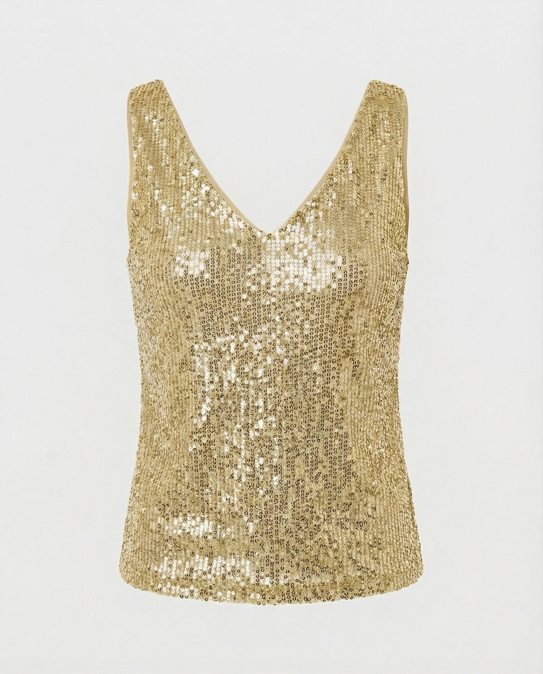 Damen Glitzerndes Oberteil mit V-Ausschnitt und funkelndem Paillettenbesatz R&B