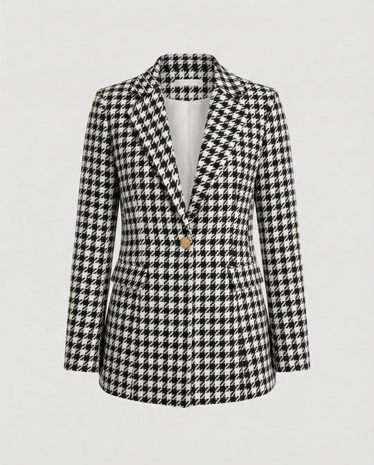 Damen Blazer Hahnentritt tailliert