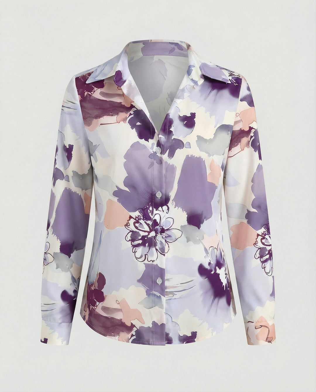 Hemdbluse Seidenoptik Damen Floral