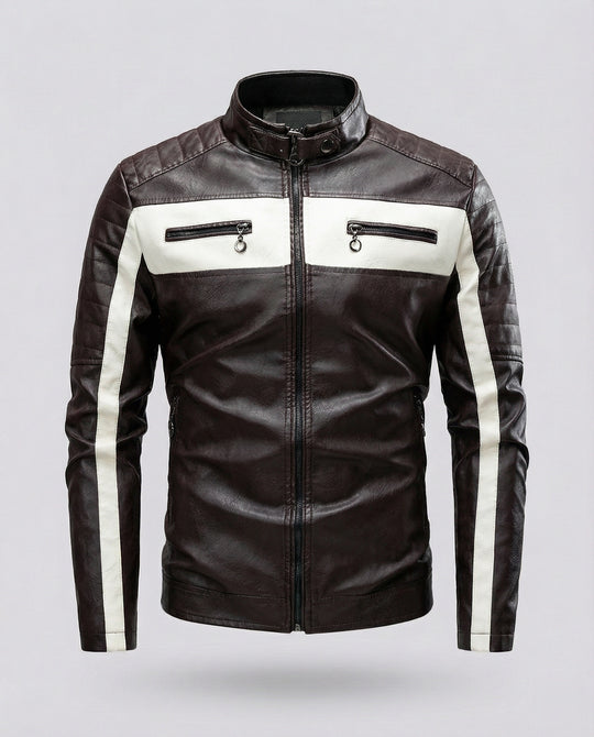 Herren Bikerjacke Motorsport Stil
