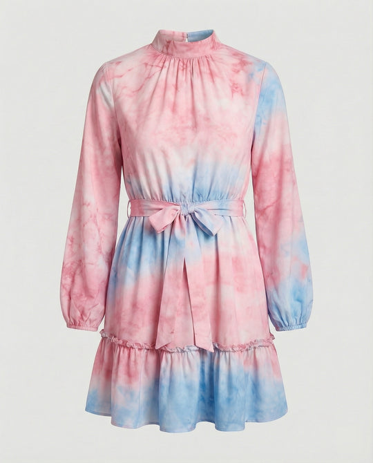 Damen Freizeitkleid Mini mit Volant