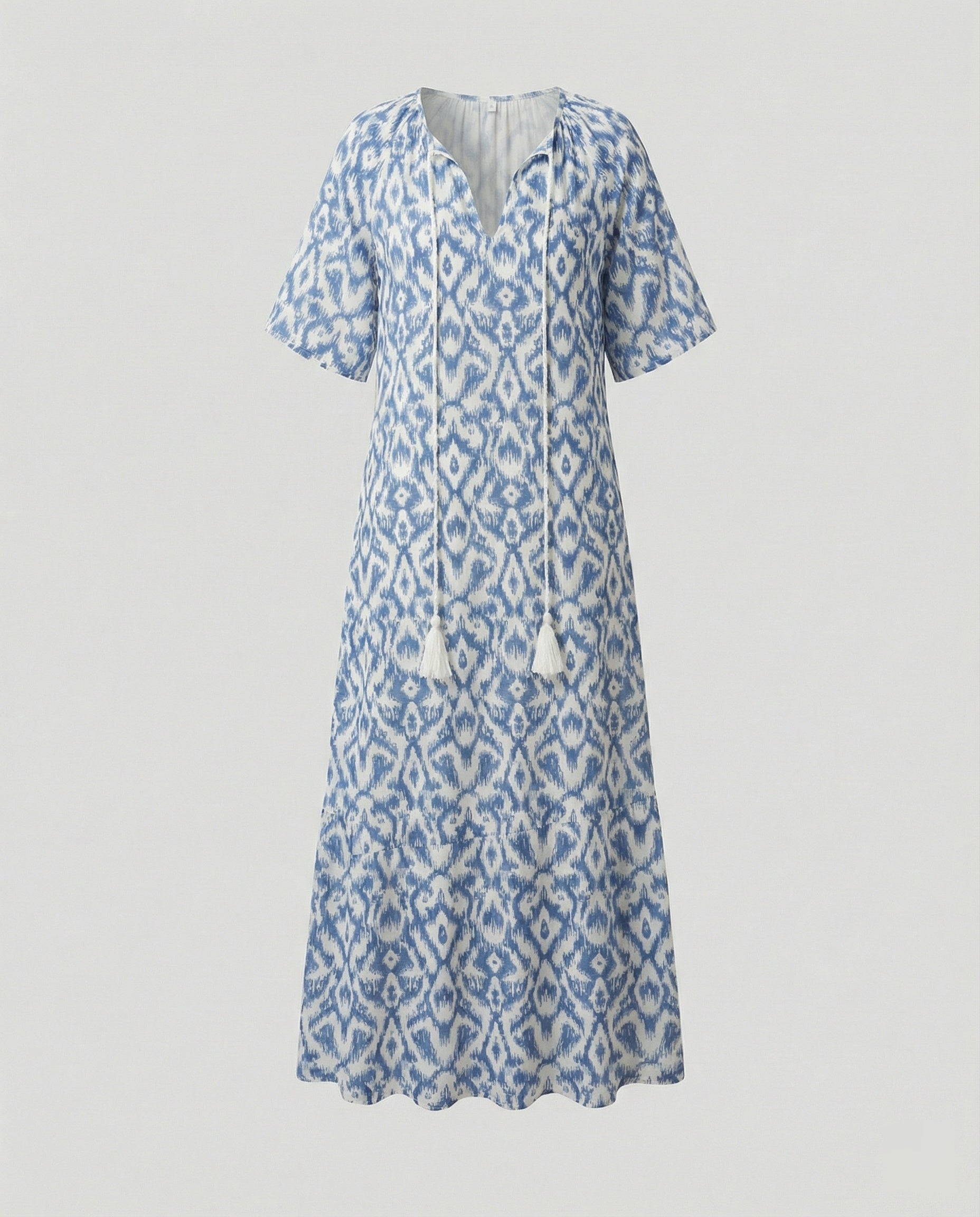 Boho Maxikleid Damen Kordelzug