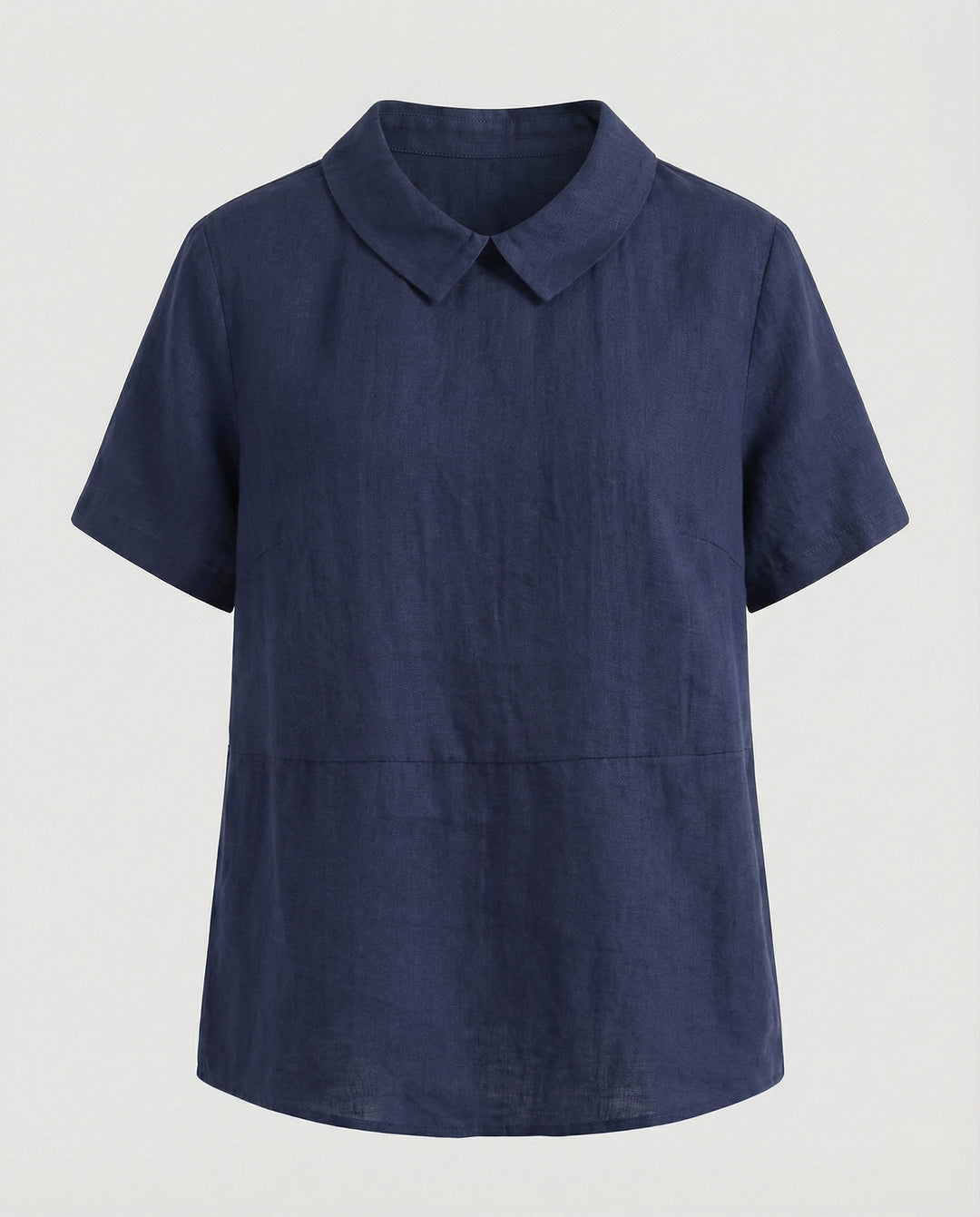 Damen Bluse Leinen Peter Pan Kragen