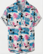 Kurzarm Hawaiihemd Herren Palmenprint