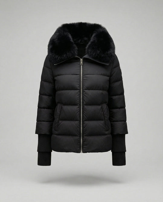 Steppjacke Damen mit luxuriösem Kunstfellkragen
