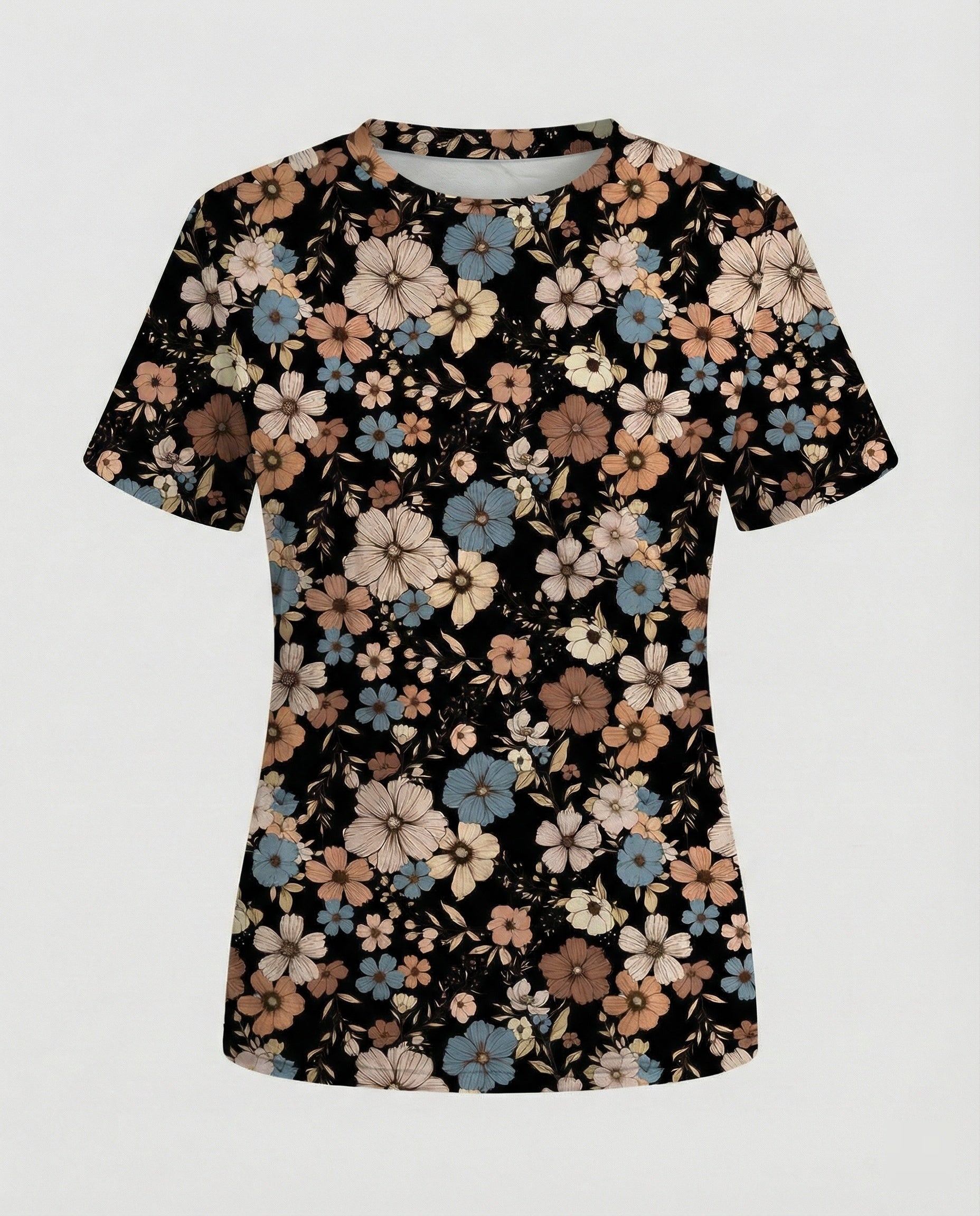 Kurzarmshirt Damen Mit Blumenprint
