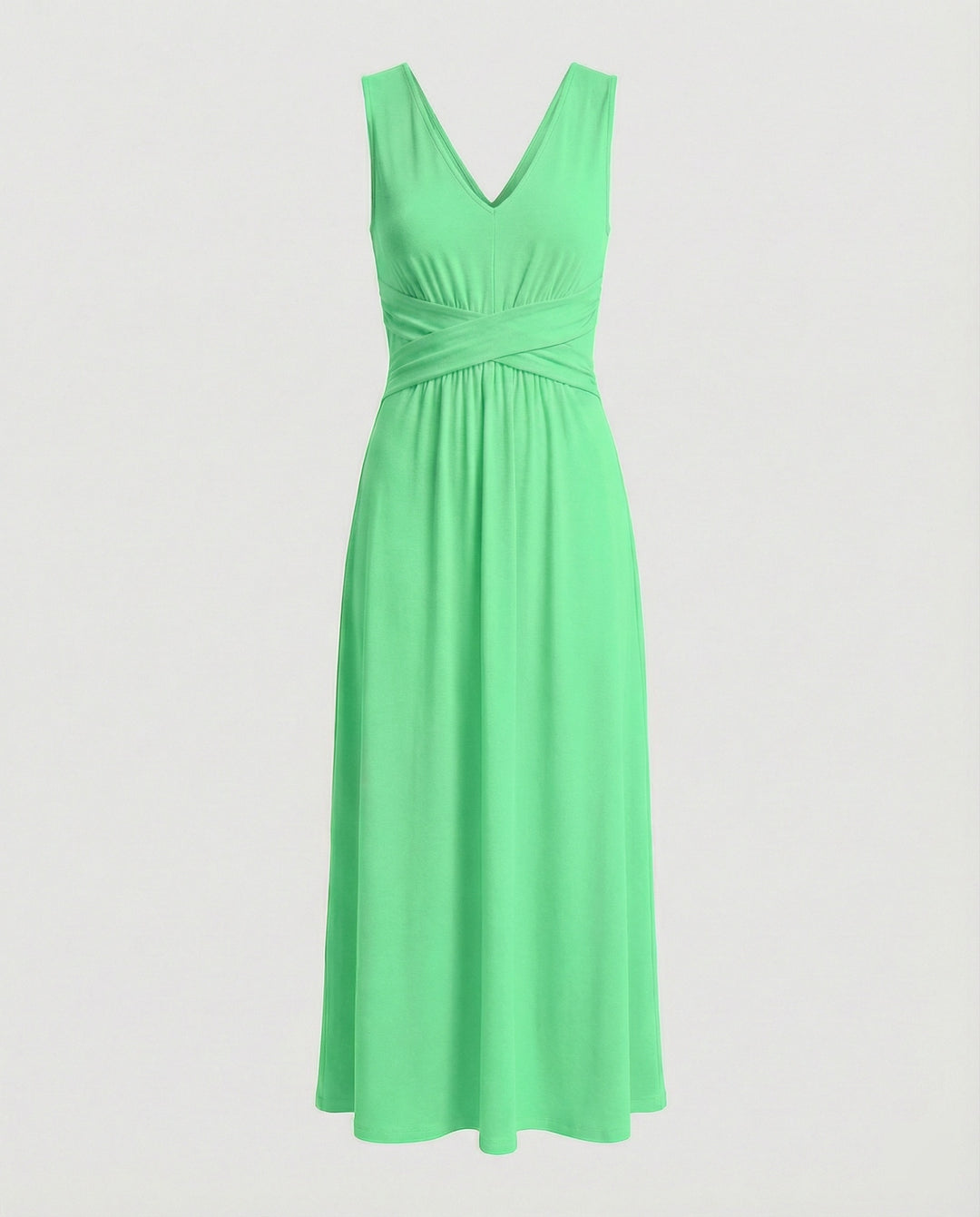 Damen Maxikleid V Ausschnitt ärmellos