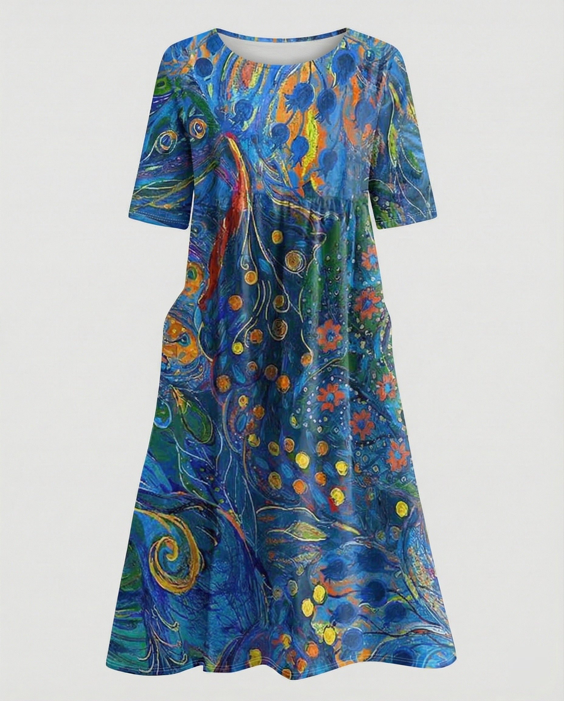 Damen Maxikleid mit Taschen luftig