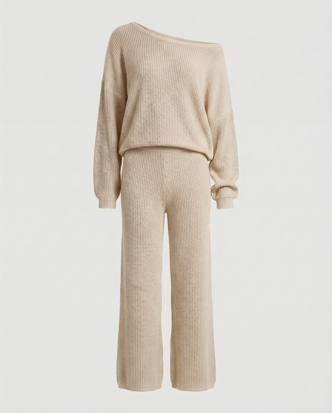 Damen Strickanzug mit lässigem Oversized-Schnitt und weiten Beinen R&B