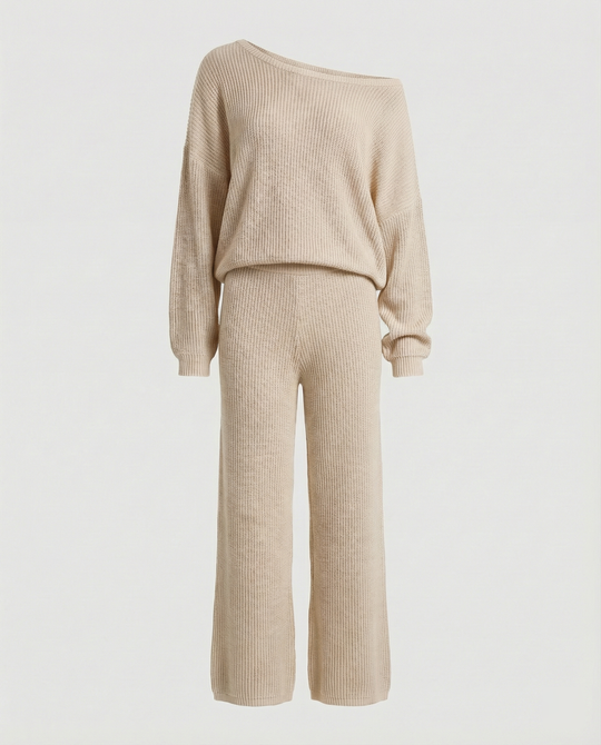 Damen Strickanzug mit lässigem Oversized-Schnitt und weiten Beinen R&B