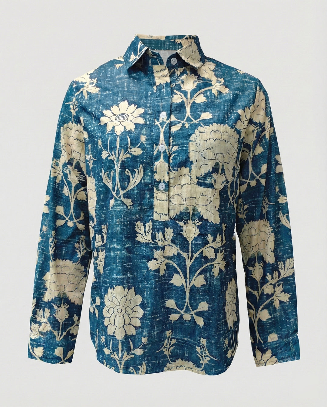 Damen Bluse Leinen Floral