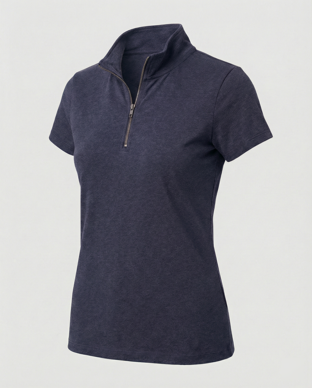 Damen Poloshirt mit kurzem Reißverschluss und figurbetontem Schnitt R&B