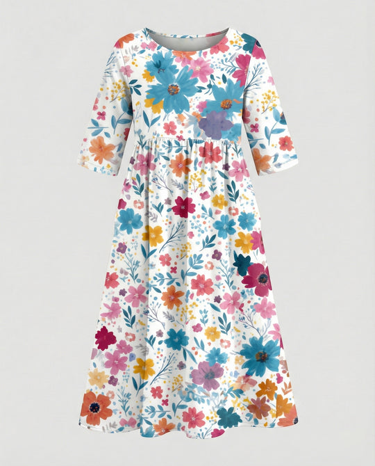 Damen Maxikleid A-Linie fließend