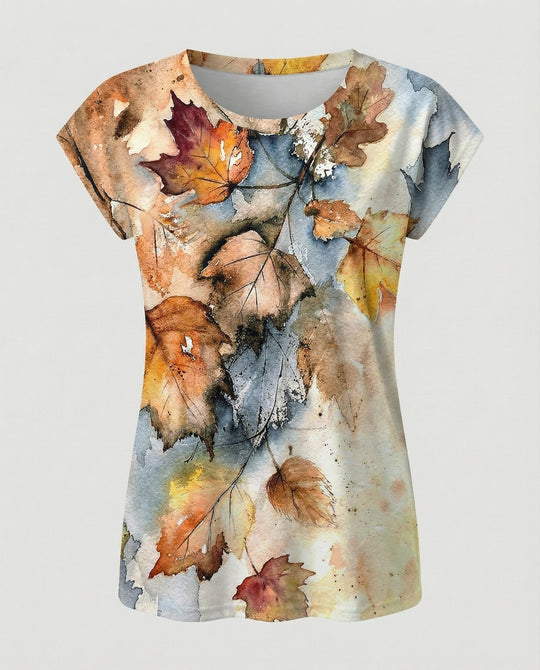 Aquarell Sommerbluse Damen Asymmetrisch